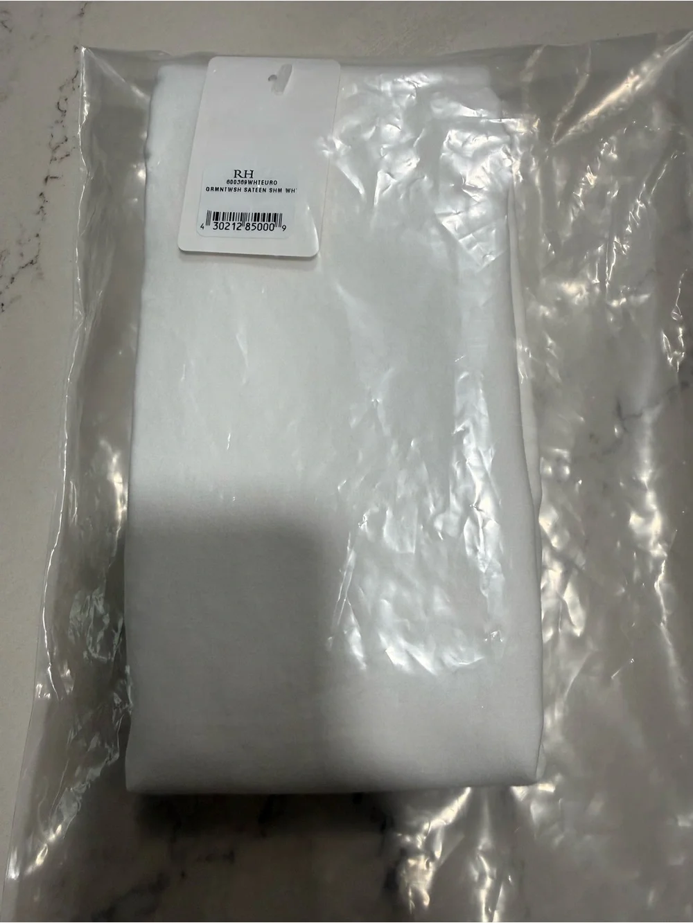 NWT Restoration Hardware White Garment Washed Sateen Euro Pillow Sham 26x26